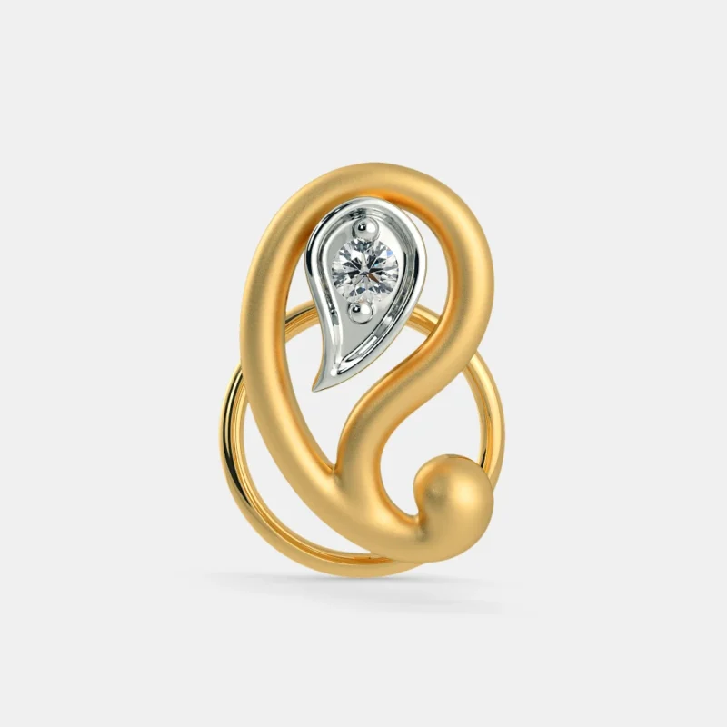 0.1 Carat Round White Diamond Solitaire Nose Pin – The Paisley Arvi