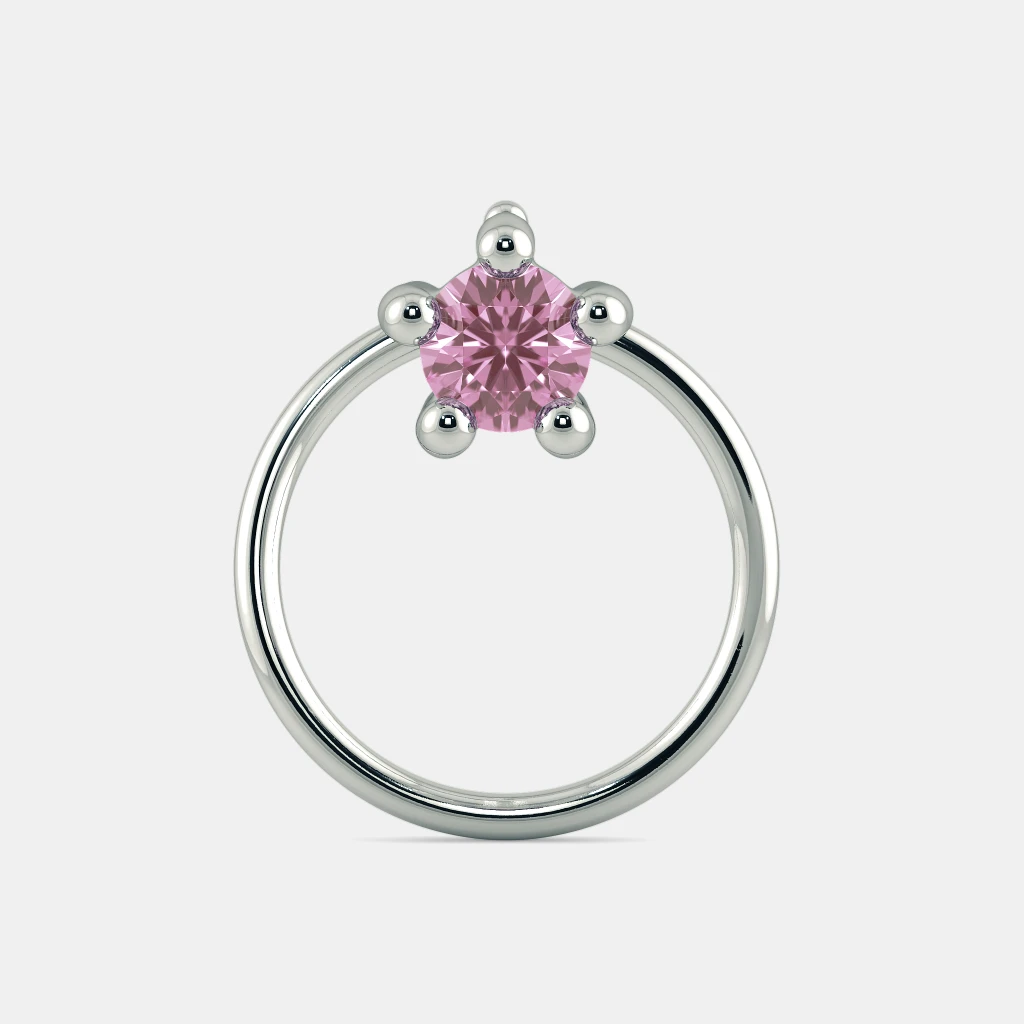 Blossom Luxe 0.25 Carat Round White Solitaire Nose Pin