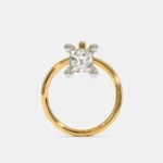Delphinium Glow 0.1 Carat Round White Diamond Solitaire Nose Pin