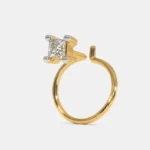 Delphinium Glow 0.1 Carat Round White Diamond Solitaire Nose Pin