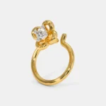 Elysian Halo 0.1 Carat Round White Halo Nose Pin