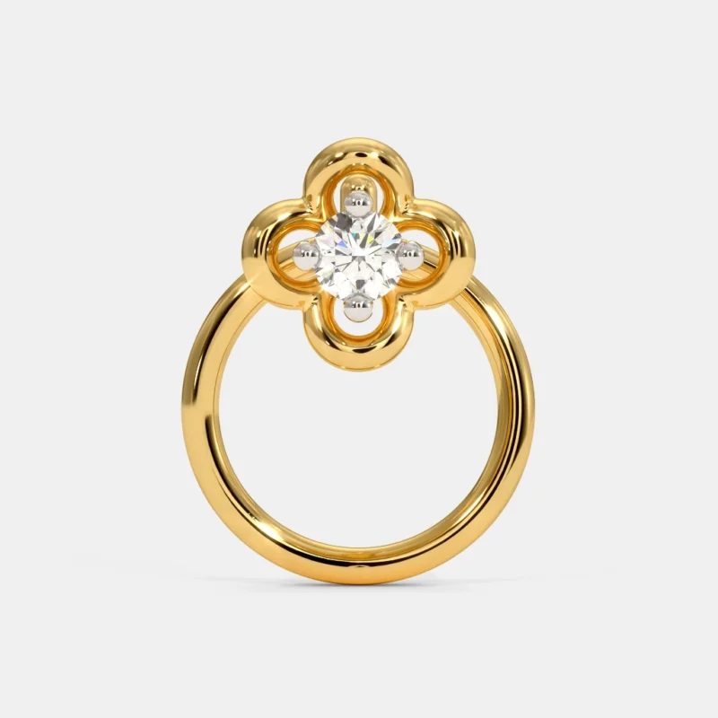 Elysian Halo 0.1 Carat Round White Halo Nose Pin