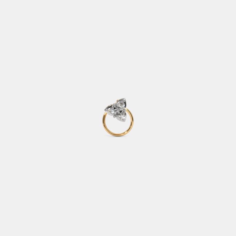 Enchant Kookie 0.1 ct Round White Floating Diamond Nose Pin