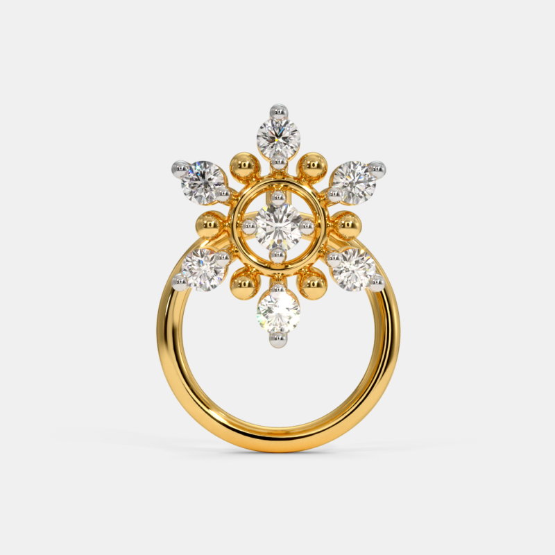 Grahi Luxe 0.1 Carat Round White Diamond Solitaire Nose Pin