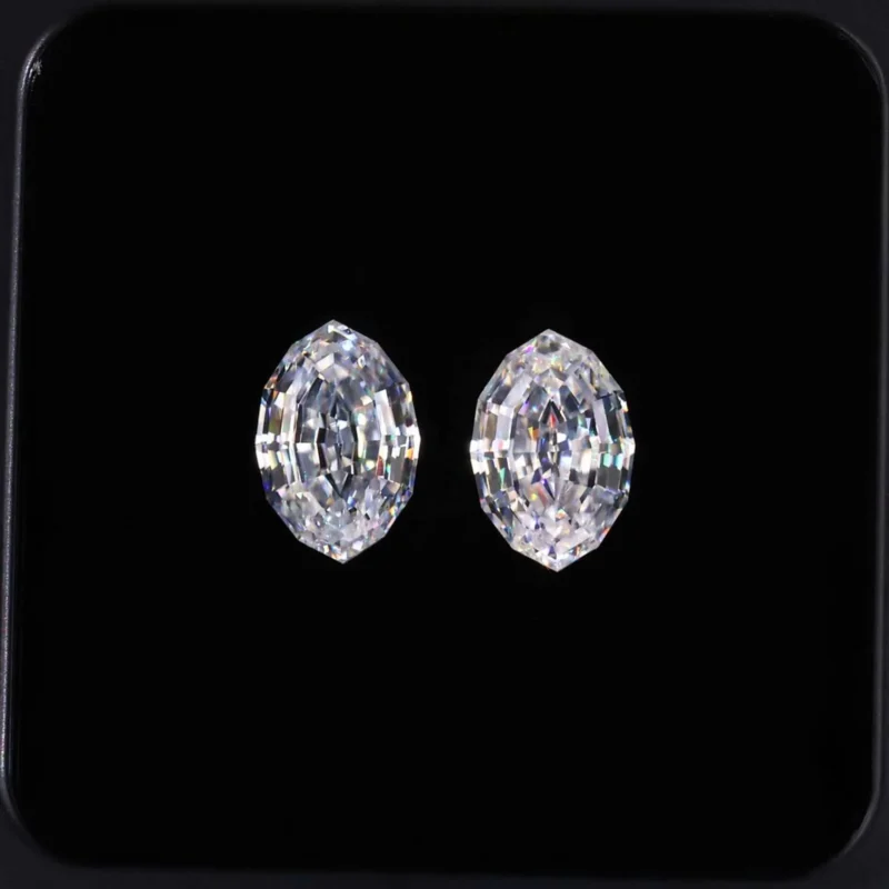 Oval step cut - White - Moissanite Stone – View 1