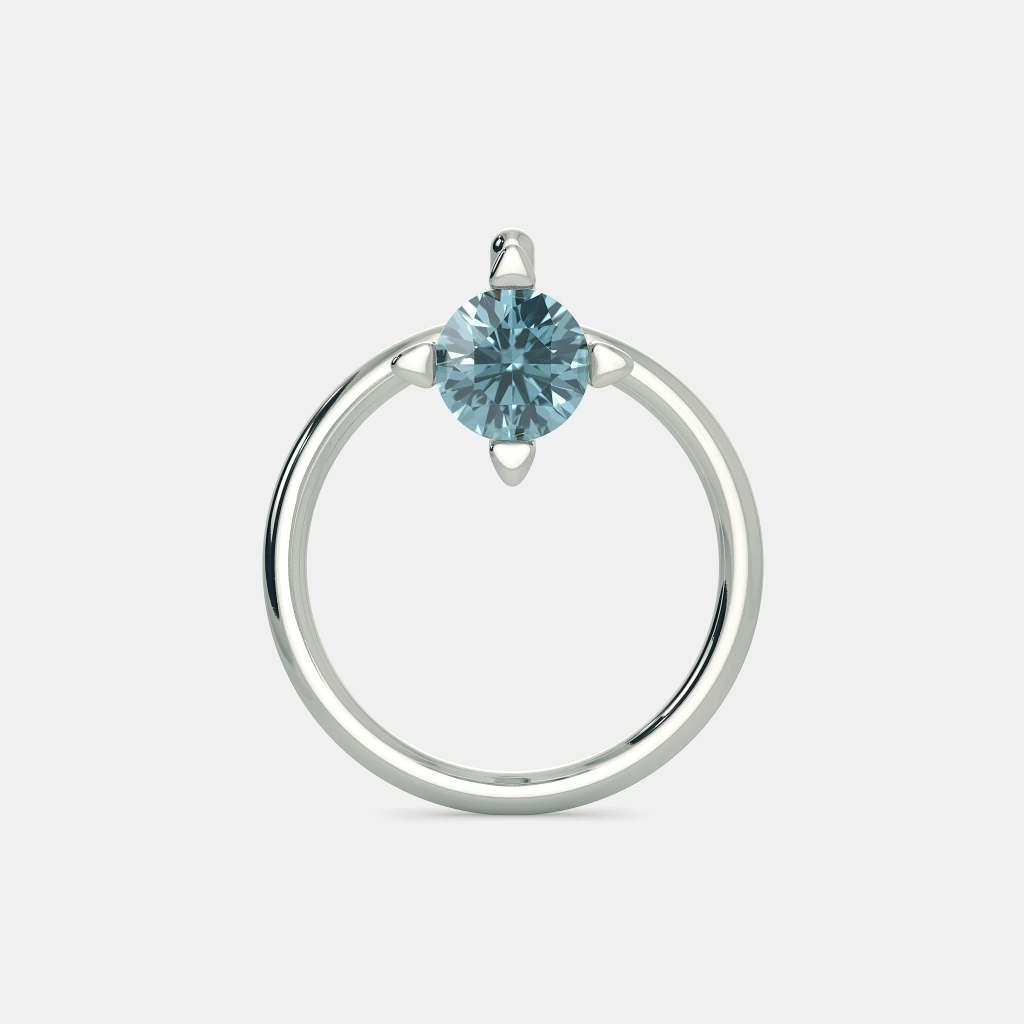 Periwinkle Dream 0.25 Carat Round White Diamond Solitaire Nose Pin
