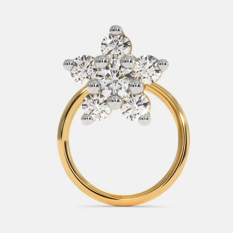 The Auriel Glow 0.1 Carat Round White Diamond Nose Pin