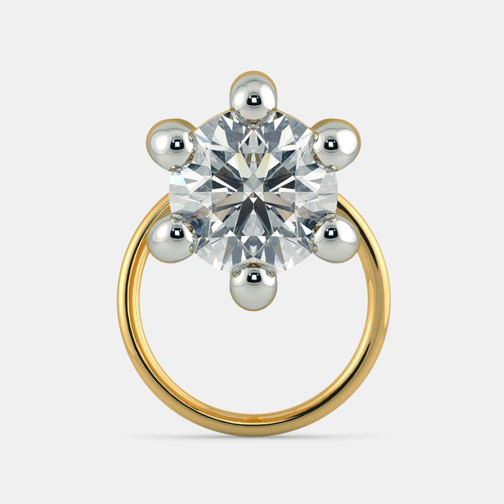 The Balsam Blossom 0.25 Carat Round White Diamond Solitaire Nose Pin