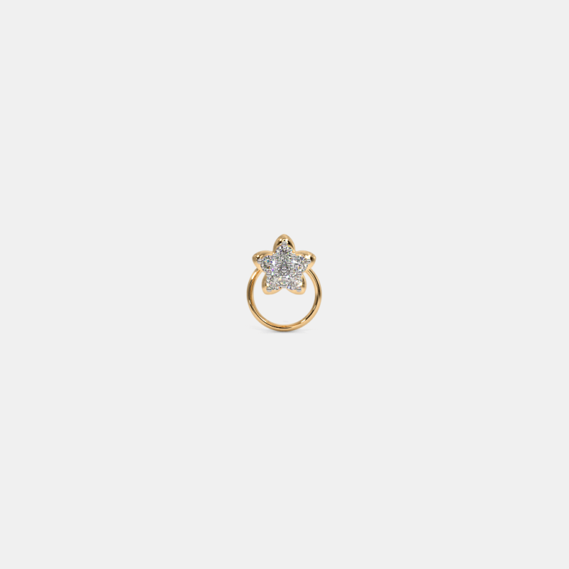 The Brilliance Halo 0.1 Carat Round White Diamond Nose Pin