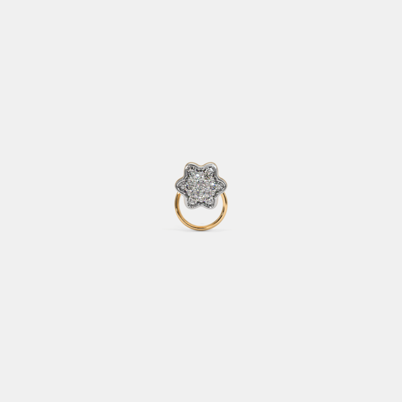 The Crystaline Glimmer 0.1 Carat Round White Diamond Nose Pin