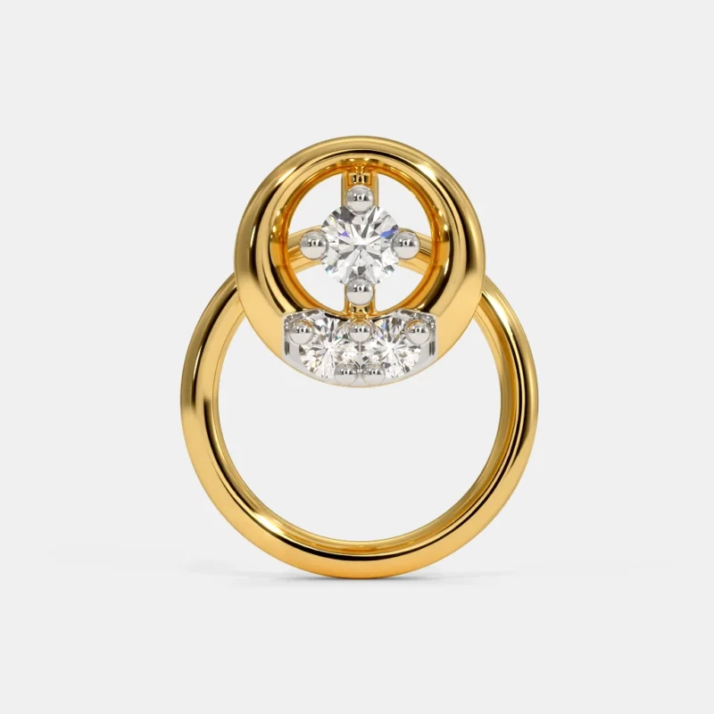 The Valora Sparkle 0.1 Carat Round White Diamond Nose Pin