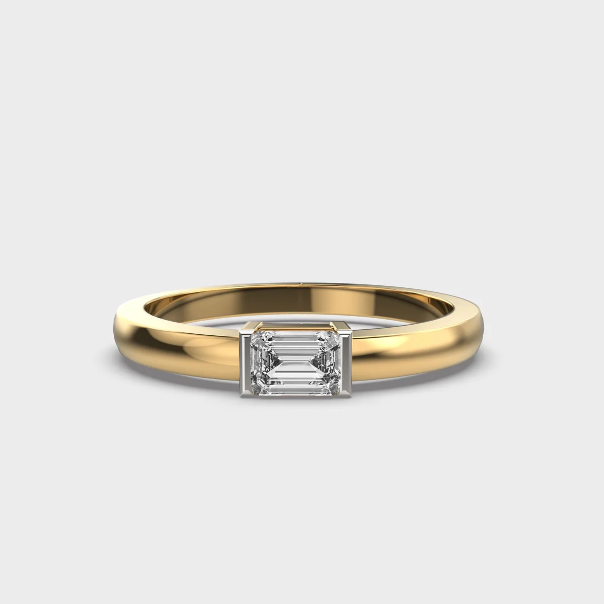 Floating Grace Emerald Diamond Ring – View 1
