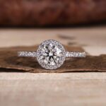 Luminous Circle 0.85 CT Round Lab Grown Diamond Halo Ring – View 1