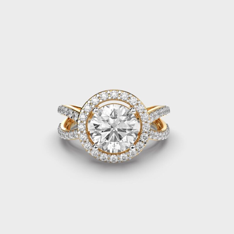 1 Carat  Halo of Grace Solitaire Ring – View 1