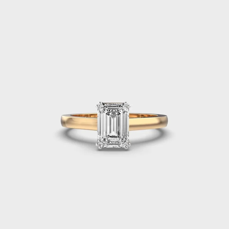 1 Carat  Emerald Elegance Solitaire Ring – View 1
