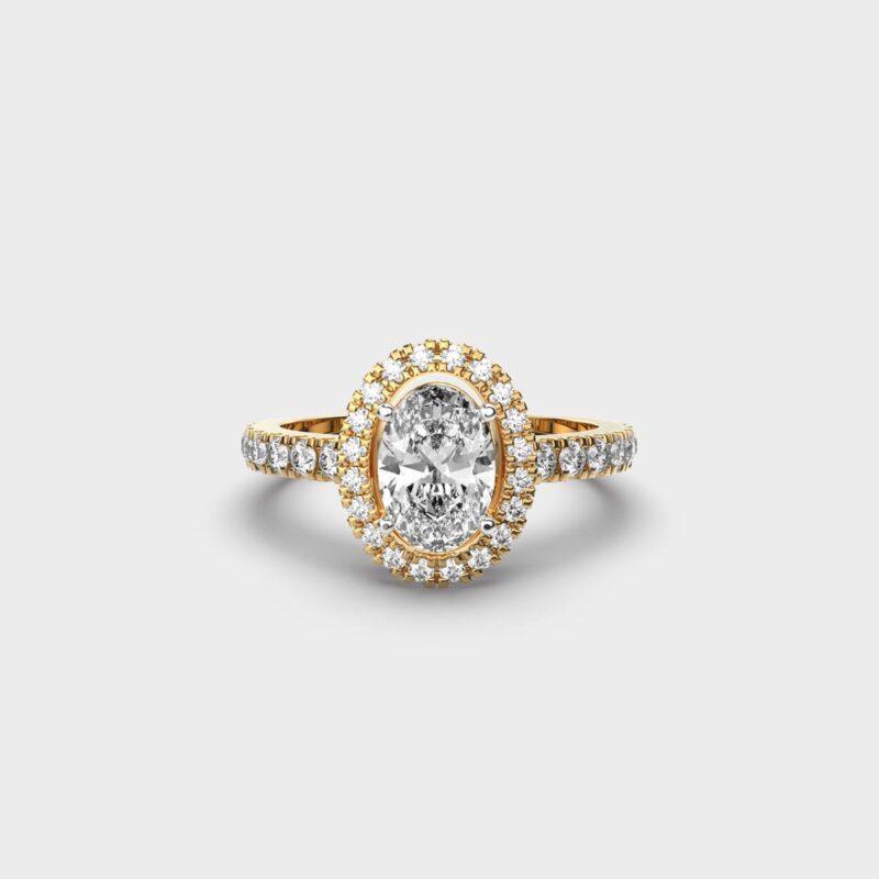 70 Cent Eternal Oval Halo Diamond Ring – View 1