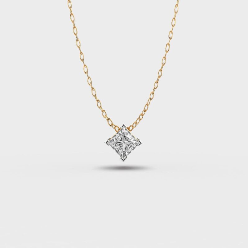 1 Carat Princess Radiance Solitaire Pendant – View 1
