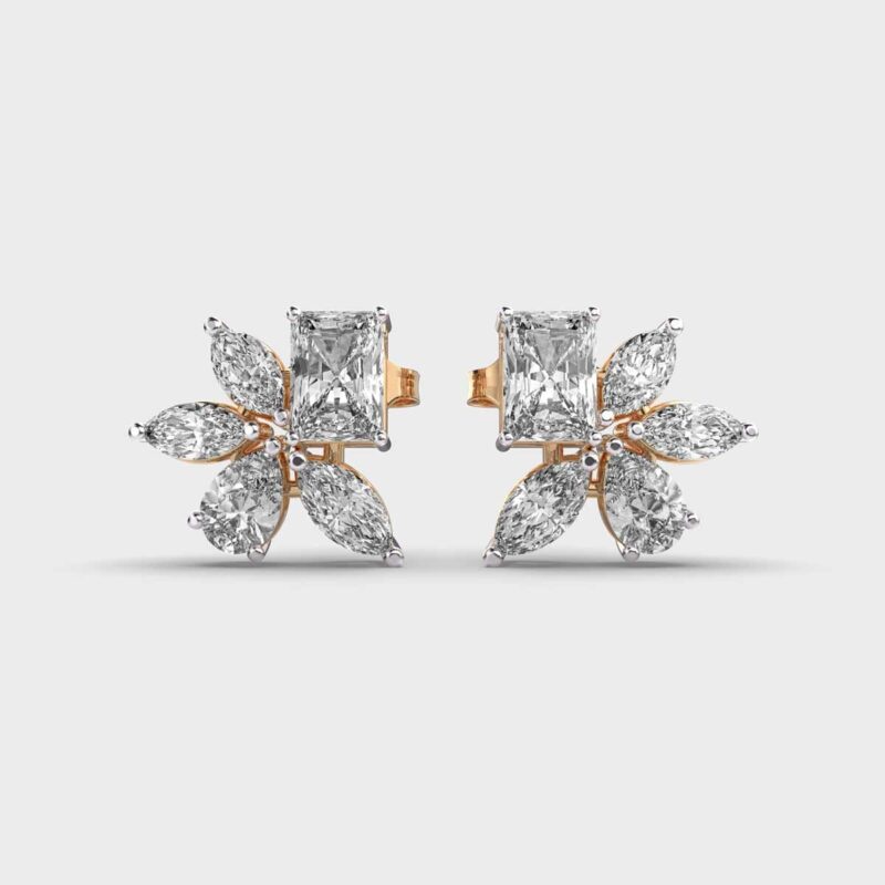 Abstract Elegance Diamond Studs – View 1