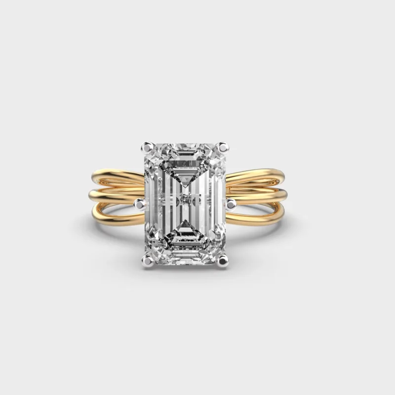 2 Carat Luxe Emerald Mesh Engagement Ring – View 1