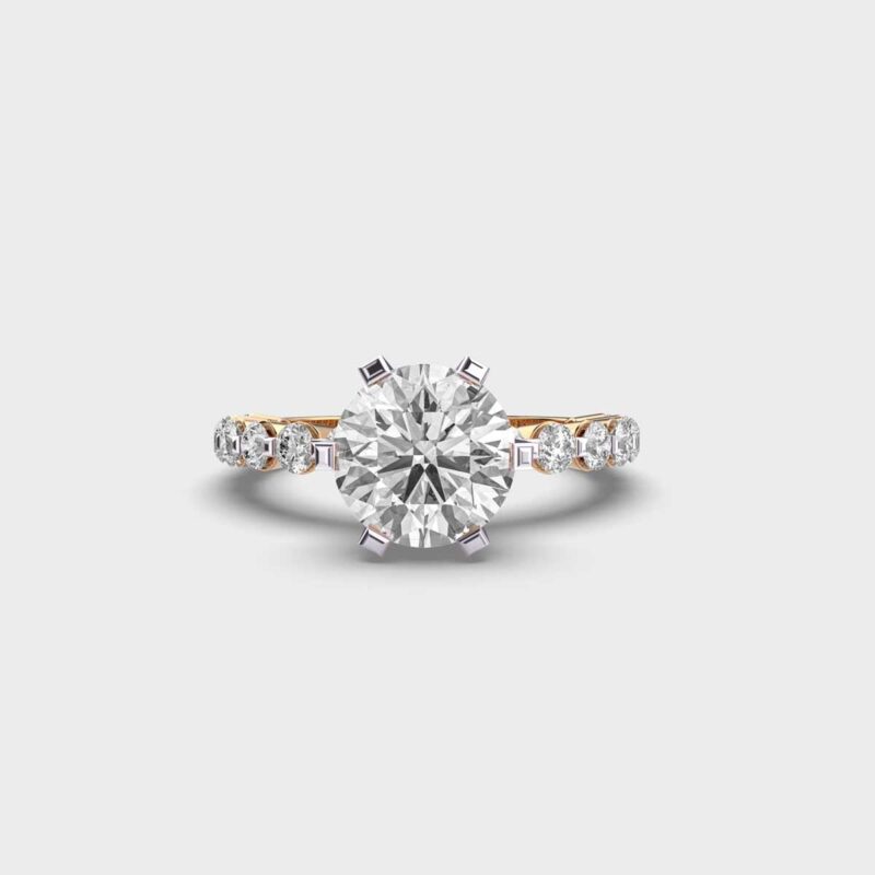 2 Carat Starlight Solitaire with Dotted Diamond Band – View 1