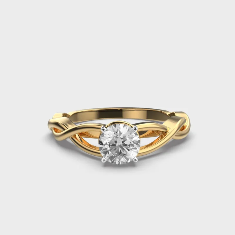 40 Cent Vine Blossom Solitaire Ring – View 1