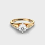 50 Cent Split Band 0.5 Carat White Round Solitaire Ring 50 Cent Split Band Diamond Elegance Ring – View 1