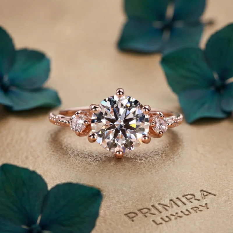 Eternal Grace 1 Carat Round White Three-Stone Ring