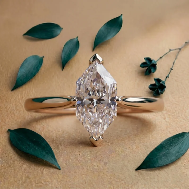 Dutch Marquise Elegance 1.5 Carat Dutch Cut White Solitaire Ring
