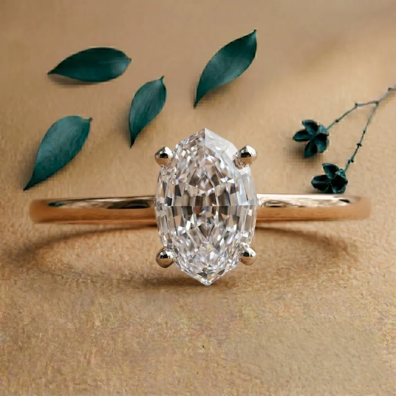 IGI Certified Marquise 1 Carat White Diamond Solitaire Ring