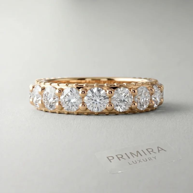 Radiant Circle 3 Carat Round White Diamond Eternity Band