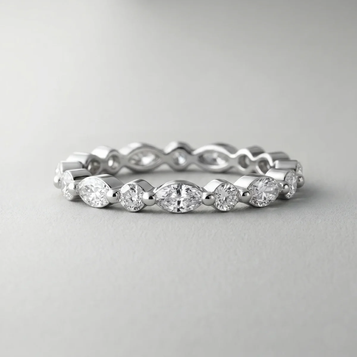 Luminous Essence 1 Carat Marquise White Diamond Band Online | Primira Luxury