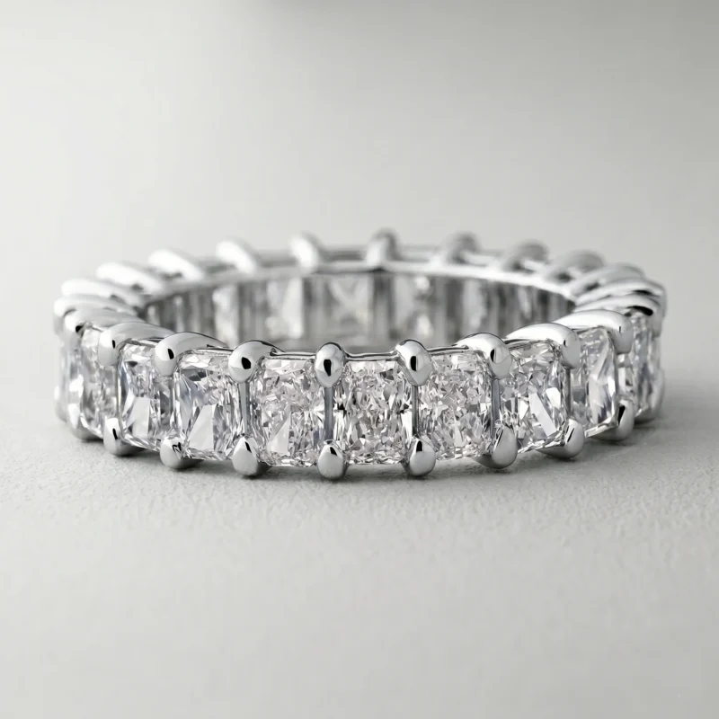 Radiant Glow 4 Carat Radiant White Diamond Band