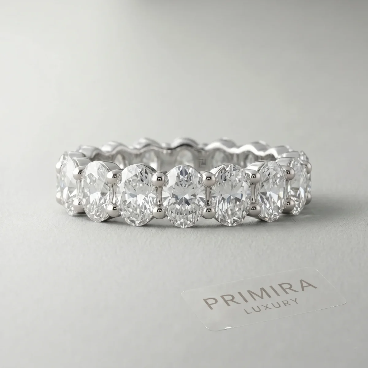 Elegant Oval 3.5 Carat White Diamond Eternity Band Online | Primira Luxury