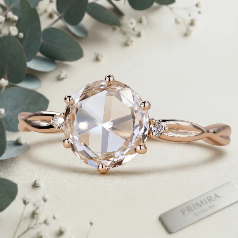 Eternal Grace 1.5 Carat Round Rose Cut Three Stone Ring