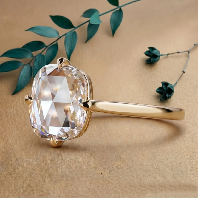 Radiance 1.5 Carat Cushion Yellow Rose Cut Solitaire Ring