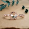 Lab Grown Diamond Round Rose Cut Aira Ring 14K Rose Gold 1.30 ctw Lab Grown Diamond Round Rose Cut Aira Ring 14K Rose Gold 1.30 ctw – View 4