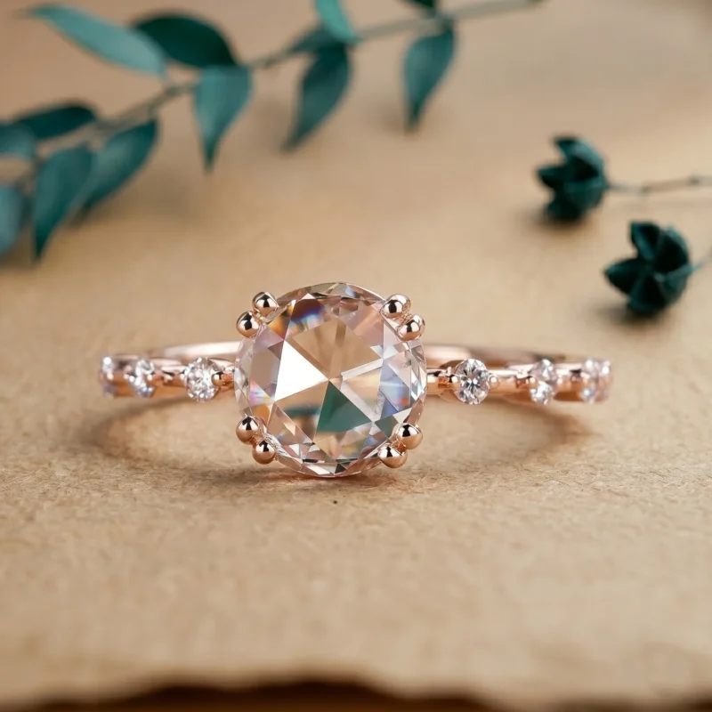 Celeste 1.5 Carat Round White Pave Engagement Ring