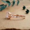 Lab Grown Diamond Round Rose Cut Aira Ring 14K Rose Gold 1.30 ctw Lab Grown Diamond Round Rose Cut Aira Ring 14K Rose Gold 1.30 ctw – View 3