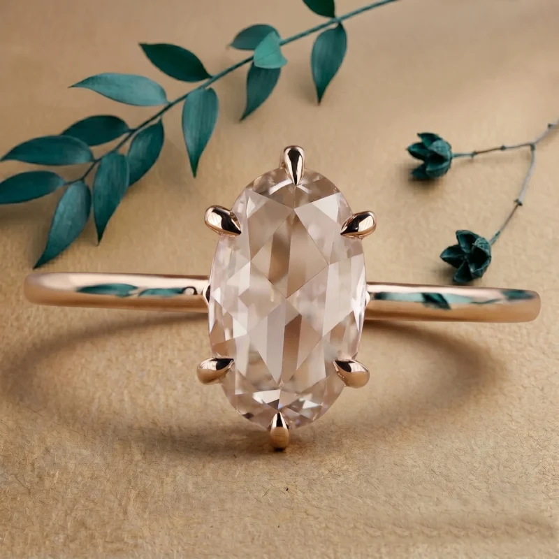 Ethereal 1 Carat Oval Faint Yellow Solitaire Ring