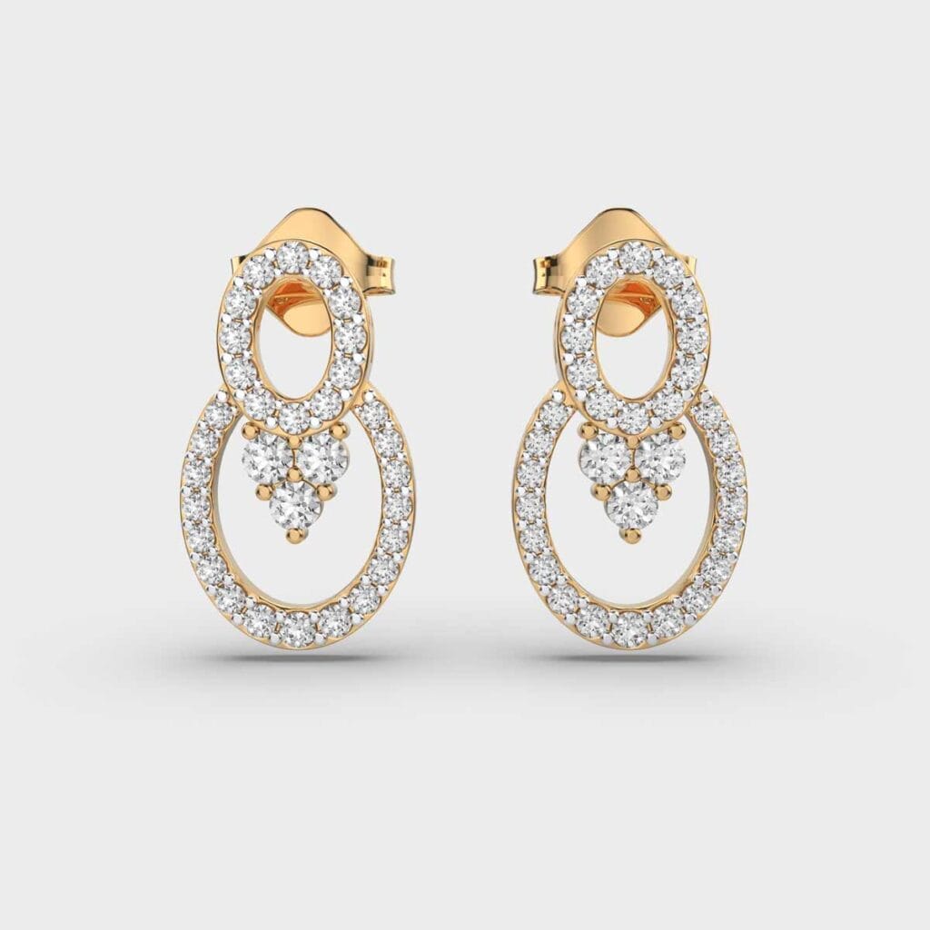 Oval Enchantment Diamond Danglers  Earrings – View 1