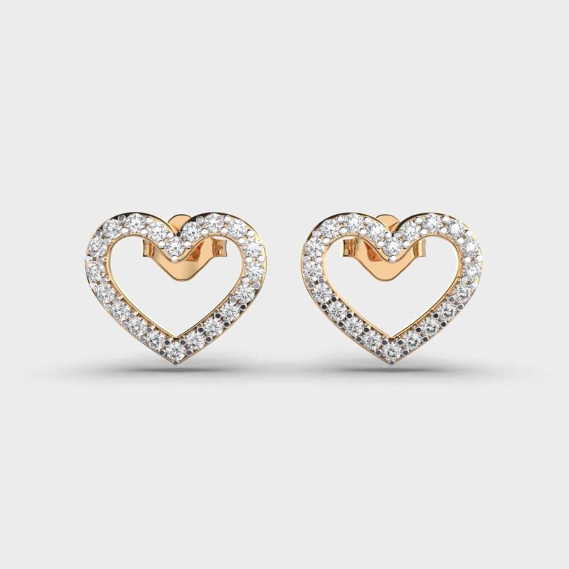 Eternal Heart Diamond Studs – View 1
