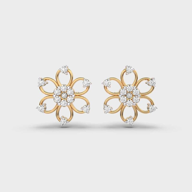 Daisy Charm Diamond Studs – View 1