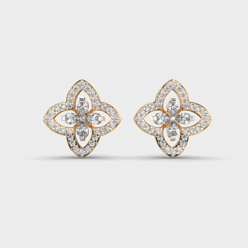 Pear Blossom Diamond Studs – View 1