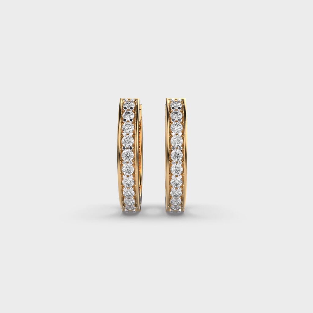 Golden Glow Diamond Hoops – View 1