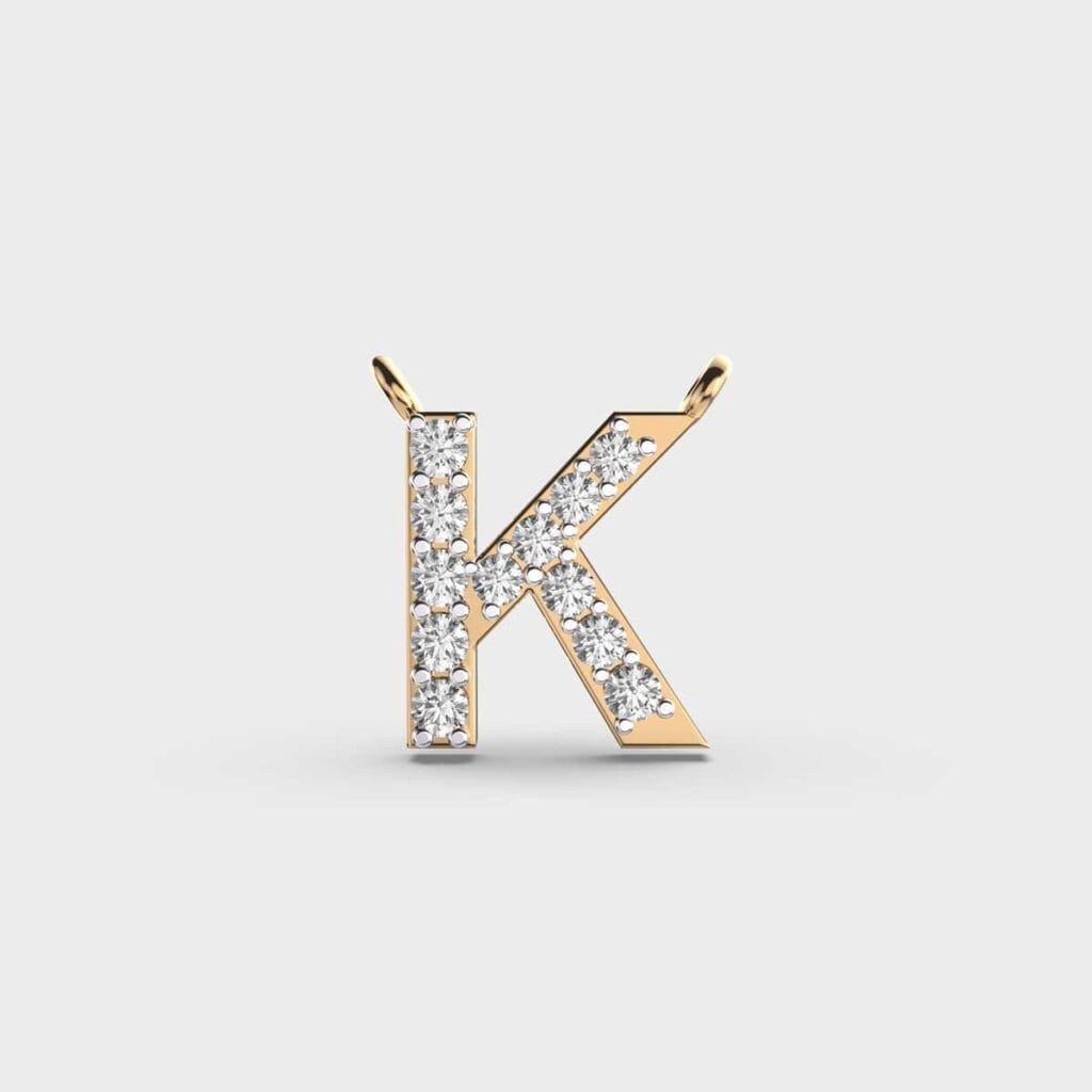 Kinetic ‘K’ Diamond Pendant – View 1