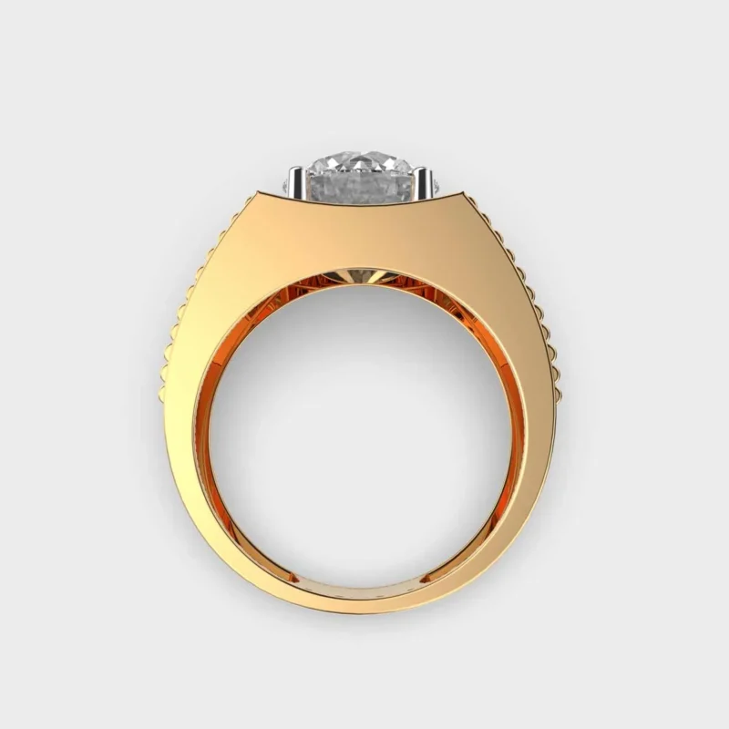 Three Carat Flute Solitaire Band Ring - Image 4