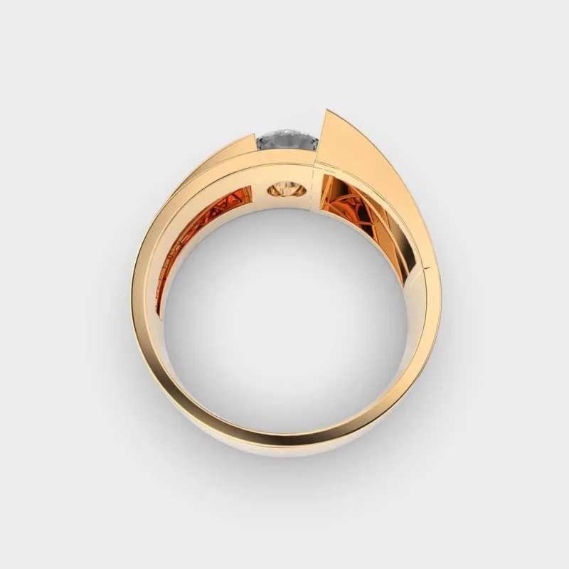Pinnacle 1 Carat Solitaire Men’s Band Ring - Image 4