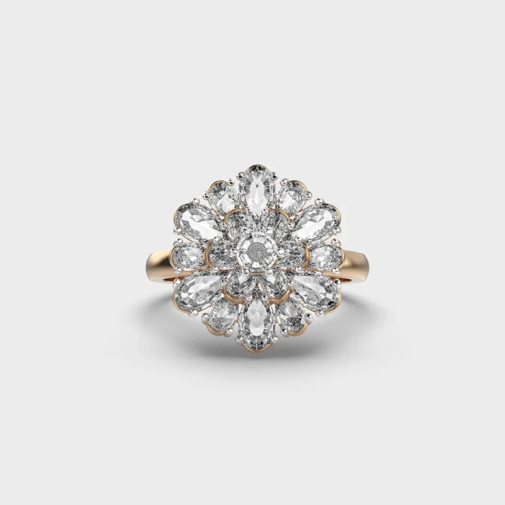 Ethereal Rose Pear Ring – View 1