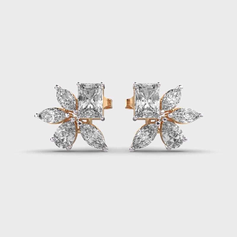 Artisan Emerald Solitaire Studs – View 1