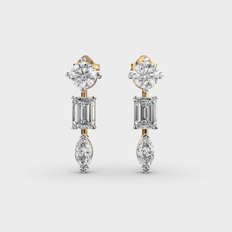 Balanced Harmony Diamond Danglers – View 1